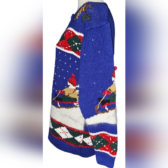 Croft & Barrow Vintage Knitted By Hamd Christmas Winter Cardigan XS EUC - Picture 2 of 13